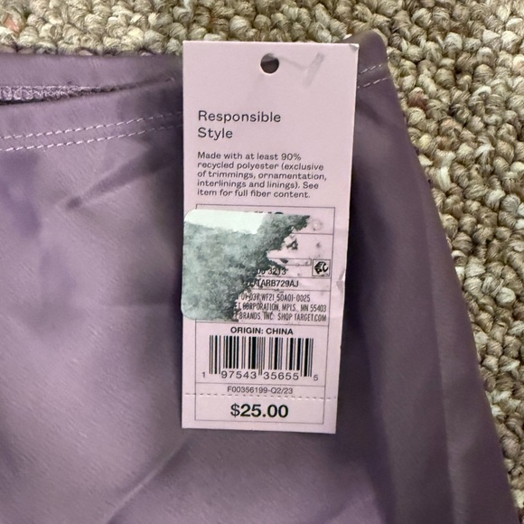 Wild Fable Lavender Women XS/XXS Set Skirt Top Slip Lace Spring Club Sexy - Picture 4 of 10